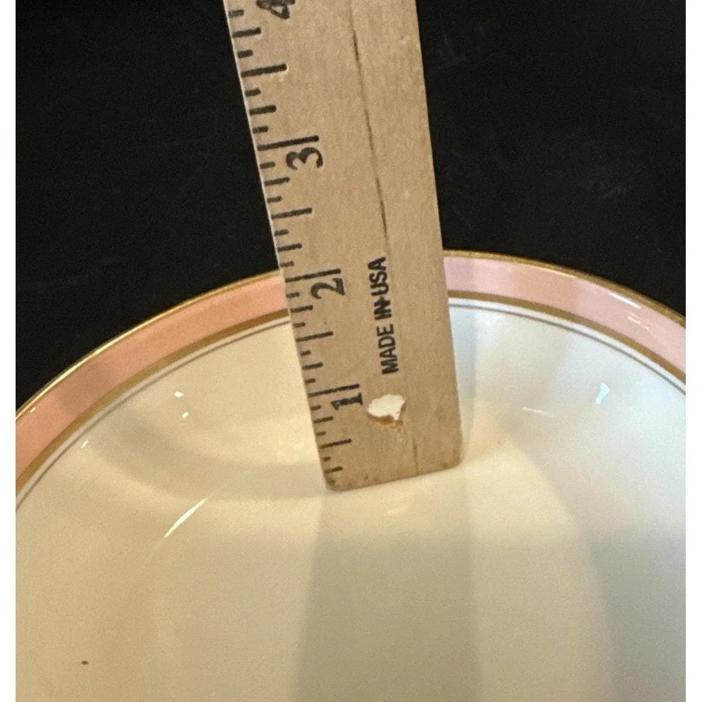 Royal Worcester Howard Pink Gold Trim Cereal Fruit Bowls 5.5